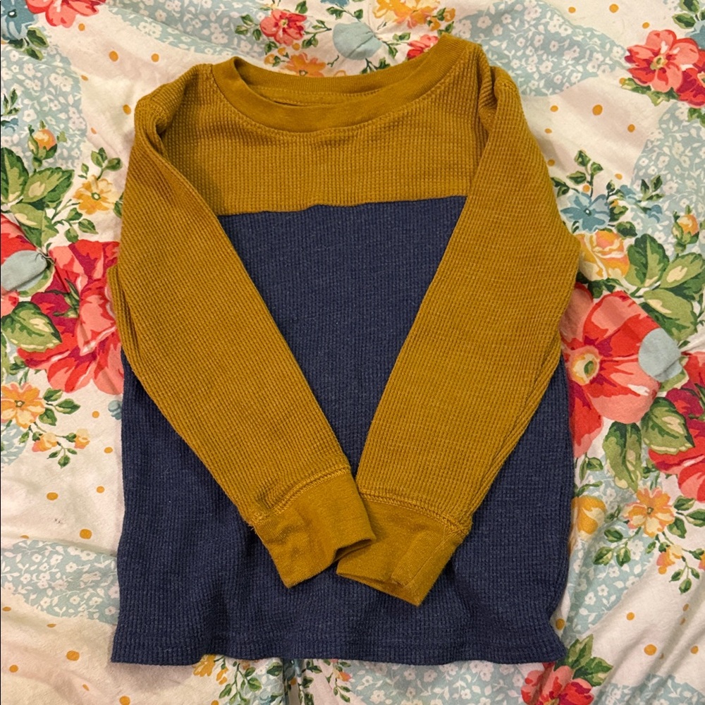 Cat & Jack Mustard Waffle Knit Top